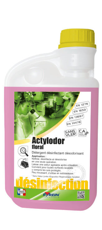Actylodor Floral – Détergent Désinfectant Désodorisant Multi-surfaces